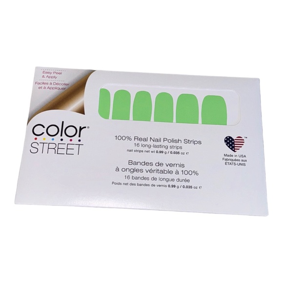 Color Street KILOWATT Hot Neon Lime Green Solid Nail Strips Set - Picture 2 of 8